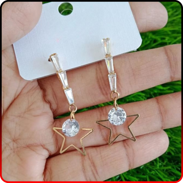 Diamond Star Dangler Korean-Style Earrings